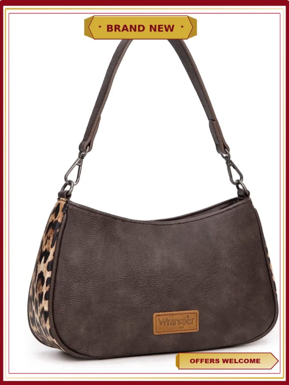 Wrangler Hobo Purse with Detachable Strap, Women's Shoulder Bag